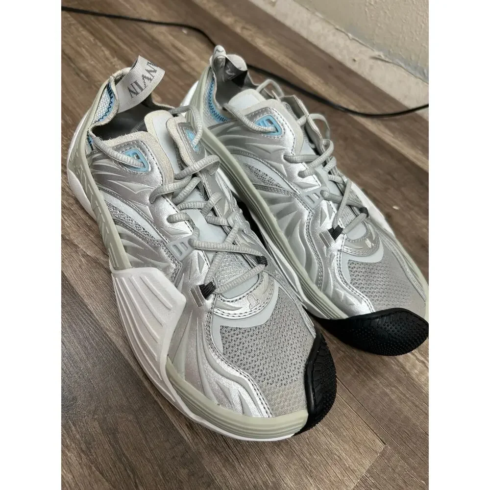 NEW Lanvin Sneakers Mens Size 10 Gray White Designer Streetwear Casual Shoes